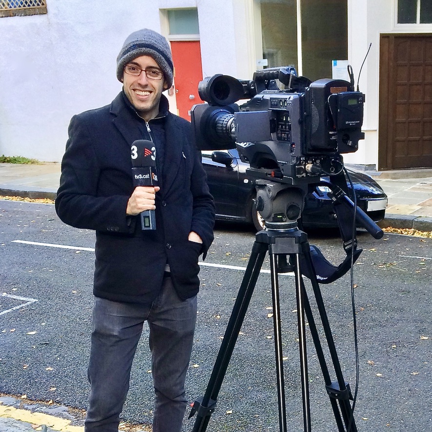 Albert, testing broadcast equipment for TV3 Televisió de Catalunya in London.